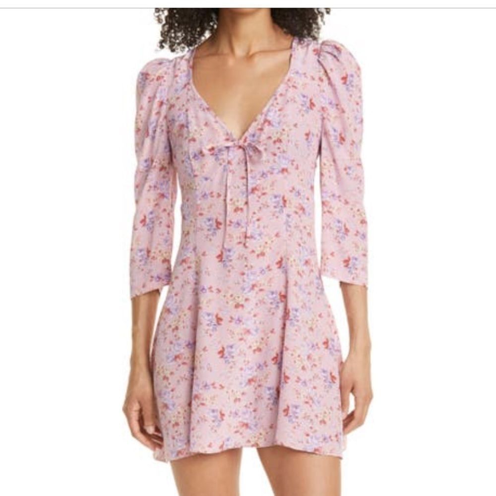 NWT loveshackfancy juree dress‎ 100% silk size 6 in pink dust storm